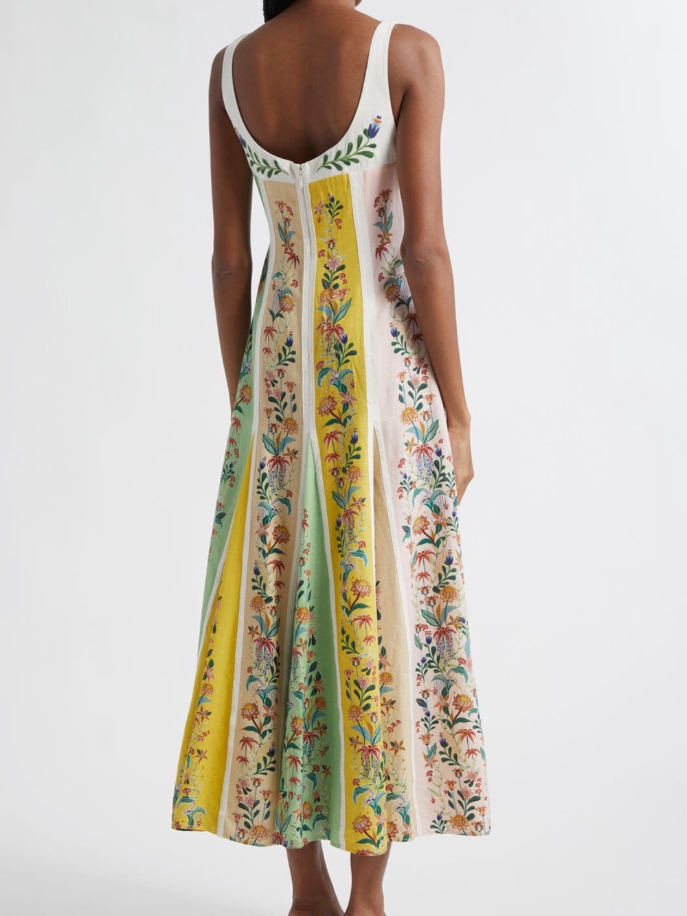 FARM Rio Delicate Floral Stripes Linen Blend Sleeveless Sundress Size Small NWT - Picture 2 of 10